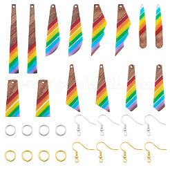 Kit fai da te per realizzare orecchini pendenti in resina e noce&nbsp;DIY-TA0011-03B