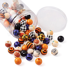 100 Stück 10 Stile Halloween-Themen-Naturholzperlen&nbsp;WOOD-CD0001-21