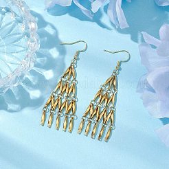 Orecchini pendenti con catena a maglie in acciaio inossidabile 304&nbsp;EJEW-JE05839-01