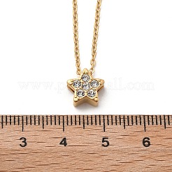 Collane a catena con ciondolo in cristallo e strass in acciaio inossidabile 304 per donna&nbsp;NJEW-C062-01F-G