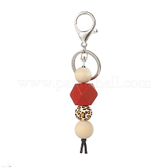 Portachiavi con pendente in perline di legno naturale tinto&nbsp;KEYC-JKC00440