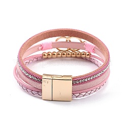 Geflochtenes mehrsträngiges Armband aus PU-Leder&nbsp;BJEW-I299-02C-KCG