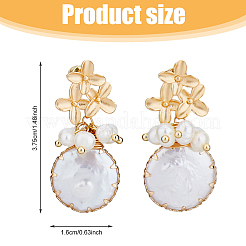 1 paire de boucles d'oreilles pendantes en perles de coquillage&nbsp;EJEW-FI0002-22A