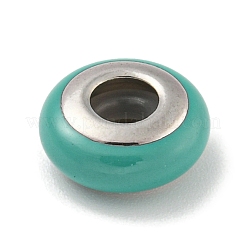 304 Edelstahl Emaille Europäische Perlen&nbsp;STAS-U005-01C-P
