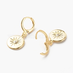 Orecchini a cerchio huggie in zirconi cubici trasparenti micro pavè&nbsp;EJEW-JE04531-06