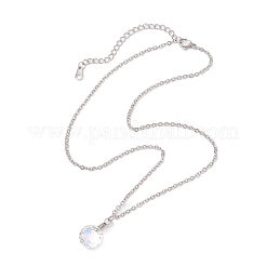 Colliers à chaîne avec pendentif en acier inoxydable 304 et verre AB transparent sur le thème de l'océan&nbsp;NJEW-JN05172