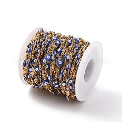 Mano di hamsa smaltata con catene a maglie malocchio&nbsp;CHS-G023-02G-02