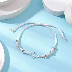2 pz braccialetti con maglie incrociate in lega&nbsp;BJEW-JB11527