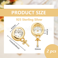 2 paio di pendenti in argento sterling con micro pavé di zirconi cubici&nbsp;STER-BC0003-60G