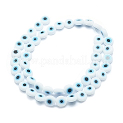 Handmade bösen Blick lampwork flache runde Perle Stränge&nbsp;X-LAMP-L058-6mm-14