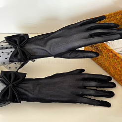1 Paar Spitzenhandschuhe aus Polyester für die Hochzeitsbraut&nbsp;AJEW-LP0003-35A