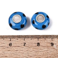 Handgefertigte Glasperlen mit Messingkern im europäischen Stil&nbsp;LAMP-N044-02S-02