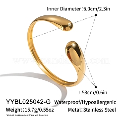 Bracciali rigidi aperti regolabili in acciaio inossidabile 304 per donna&nbsp;AP4404-1