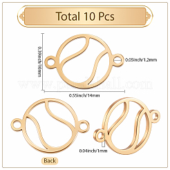 10 Stück Edelstahl Sportball Umriss Verbinder Verbinder Charms&nbsp;STAS-SC0010-17B-G