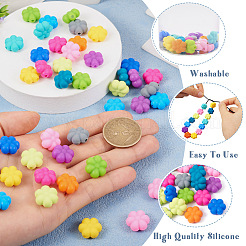 48 pz perline in silicone ecologico per uso alimentare con fiori in 12 colori&nbsp;SIL-TA0001-50