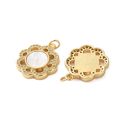 Pendentifs avec zircon cubiques à micro-pavés en laiton&nbsp;KK-U070-17B-G