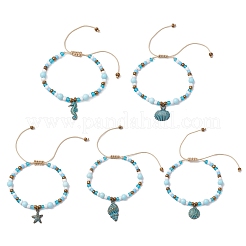 5 pz braccialetti con ciondoli in lega&nbsp;BJEW-JB11721