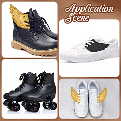 2 Paar 2 Farben Stoff mit Filz Schuhdekorationen&nbsp;DIY-GF0011-47