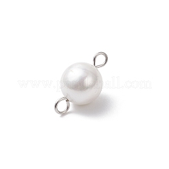 Breloques connecteurs rondes en perles de coquillage&nbsp;PALLOY-JF04477-02