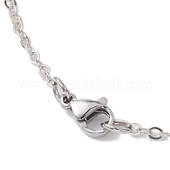 Collier pendentif mauvais œil en verre bleu ciel clair avec chaînes de câbles en alliage&nbsp;NJEW-JN04650-01
