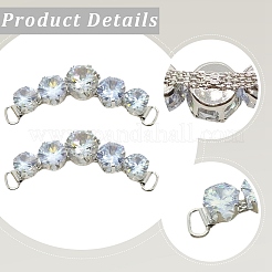 2 pieza de clips para hebillas de zapatos de circonita cúbica micropavé de latón&nbsp;KK-DJ0001-20
