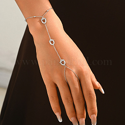 Élégants bracelets à maillons en laiton sertis de micro-pavés de zirconiums cubiques transparents&nbsp;YB8510