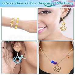 Kits de fabrication de boucles d'oreilles en perles de verre à faire soi-même&nbsp;DIY-YW0011-24