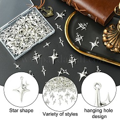 100 pz 4 stili ciondoli cavi in lega stile tibetano&nbsp;FIND-YW0007-99