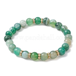 Bracelets extensibles en agate à bandes naturelles&nbsp;BJEW-JB12185