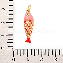 Pendenti in ottone con micro pavé di zirconi e smalto&nbsp;KK-H527-04G-01