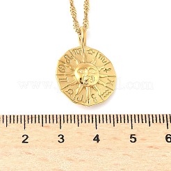 Collane con ciondolo zodiacale sole in acciaio inossidabile 304 per donna&nbsp;NJEW-B130-02G