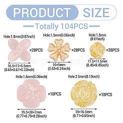 104pcs 5 Arten Acrylperlen&nbsp;OACR-TA0004-52
