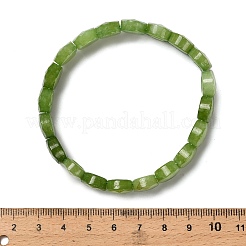 Bracelets extensibles en perles de jade malaisien naturel ovale&nbsp;G-P589-02A-06