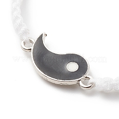 Emaille Yin Yang passendes Paar geflochtene Perlenarmbänder Set&nbsp;BJEW-JB08557