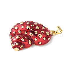 Pendentifs d'émail en laiton &nbsp;X-KK-A252-01G