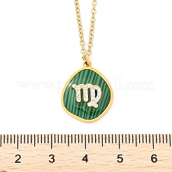 Collar con colgante de constelación de circonita cúbica micropavé de acero inoxidable 304&nbsp;NJEW-R021-01G-08