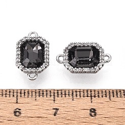 Breloques connecteurs en laiton micro pavé de zircones cubiques transparentes et de verre&nbsp;KK-N287-28P