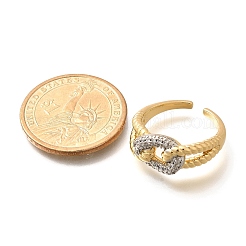 Messing Micro Pave klare Manschettenringe aus Zirkonia&nbsp;RJEW-U035-12GP