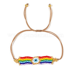 Regenbogenfarbene Glasperlen-Gliederarmbänder&nbsp;DU9433