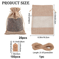 25 x Jute-Verpackungsbeutel mit Kordelzug.&nbsp;DIY-CP0007-77