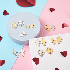 14 Stück 14 Stil 201 Edelstahl-Anschluss-Charms&nbsp;STAS-PJ0001-27