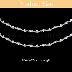 1 Yard Messing-Kelchkette mit Kristall-Strass und Kunstperle&nbsp;OCOR-GL0001-08B