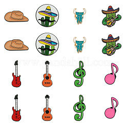 16 Stück Emaille-Anstecker mit Western-Musik-Motiv&nbsp;JEWB-TA0001-29