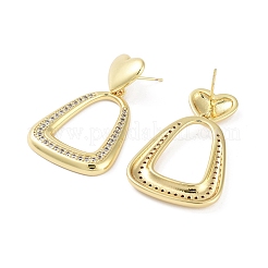 Boucles d'oreilles clous de zircone cubique micro pavés de laiton placage en rack&nbsp;EJEW-B047-03G-05