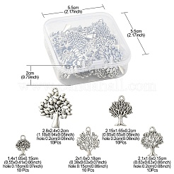 Pendenti in lega stile tibetano albero 50 pz 5 stili&nbsp;TIBEP-YW0001-48