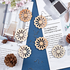 Kits de fabrication de boucles d'oreilles pendantes en bois de bricolage&nbsp;DIY-FH0002-81