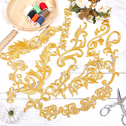 10 Paar 10 Stile Ethno-Stil computergesteuerte Metallic-Faden-Stickerei Stoff zum Aufbügeln/Aufnähen von Ornament-Accessoires&nbsp;PATC-ME0001-23