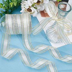 Rubans d'organza de polyester scintillants&nbsp;OCOR-WH0047-28