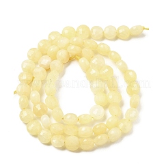 Naturels teints en blanc perles de jade brins&nbsp;G-C179-A6mm-08