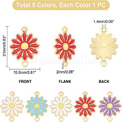 5 Stück 5 Stil Ionenbeschichtung (IP) 304 Edelstahl Emaille Verbinder Charms&nbsp;STAS-UN0036-97